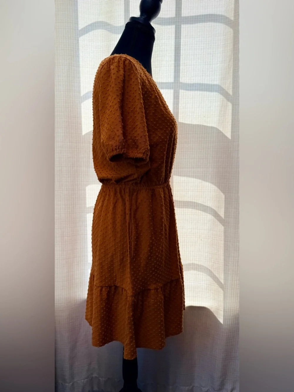 J. Crew Marigold Swiss Dot Dot Short Sleeve Polka Dot Textured Dress Sz S NWT
